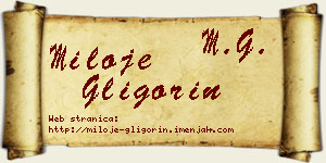 Miloje Gligorin vizit kartica
